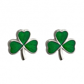 Shamrock Studs - Sterling Sliver Enamel