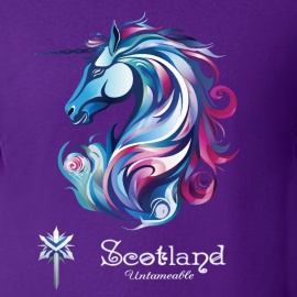 Scottish Unicorn - Untameable - Purple T-Shirt