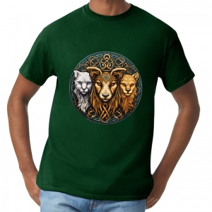 Royal Celtic Beasts - Dark Green T-Shirt