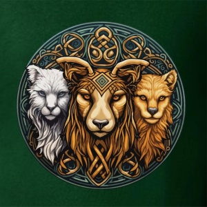 Royal Celtic Beasts - Dark Green T-Shirt
