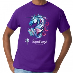 Scottish Unicorn - Untameable - Purple T-Shirt