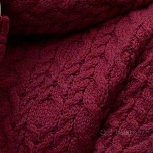 Cowl Neck Ladies Aran - Fushia 