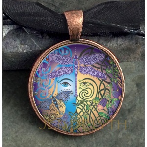 Fairy Face Round Domed Pendant