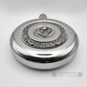 6oz Celtic Flask & Cup - Thistle